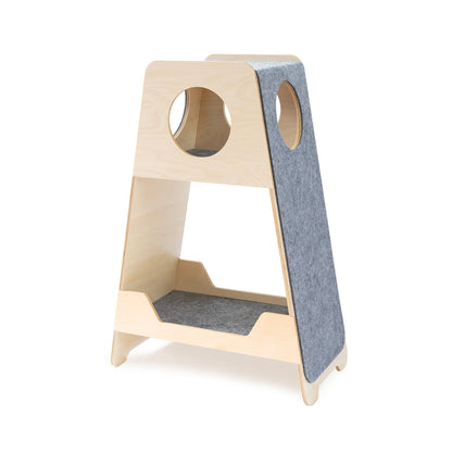 Japandi Design Cat tower made of wood and soft felt